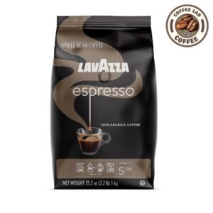 Lavazza Premium Espresso Whole Bean Coffee Blend, Medium Roast, 2.2 lb Bag, 100% Arabica, Rich Body, Non-GMO (Packaging May Vary)